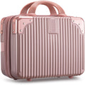 Noverlife 14-Inch Rose Gold Portable Makeup Case | Travel-Friendly Hard Shell
