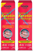 NOVEX Brazilian Keratin Recharge Leave-In 80g – Frizz Control & Repair (Pack of 2)