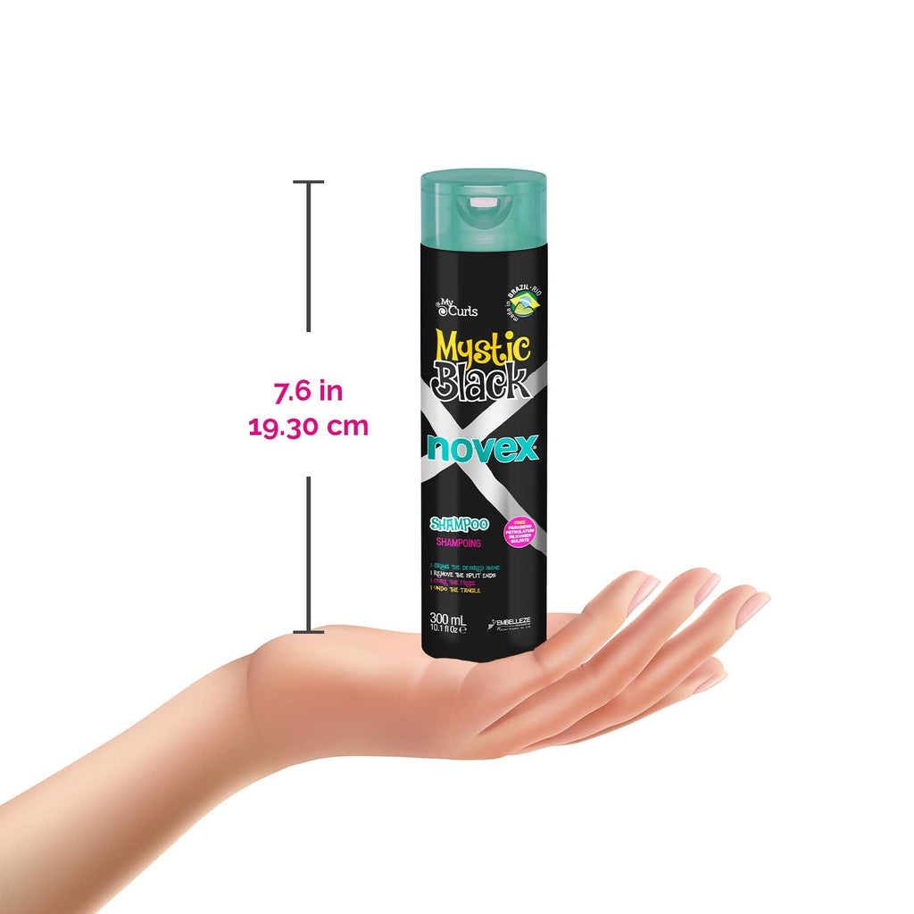NOVEX Mystic Black Shampoo & Conditioner Set – 10.1 oz Each | Locks in Moisture