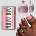 NOVO OVO Fake Toe Nail Tips Press On – Berry Pink French Tip Soft Gel Toenail Extensions, 360Pcs, 15 Sizes