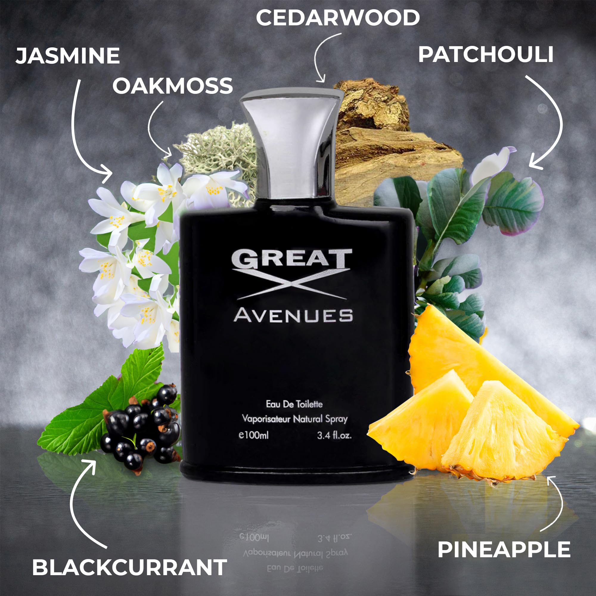 NovoGlow Great Avenues for Men – 100ml EDP Spray | Long-Lasting Woody, Fruity & Smoky Scent