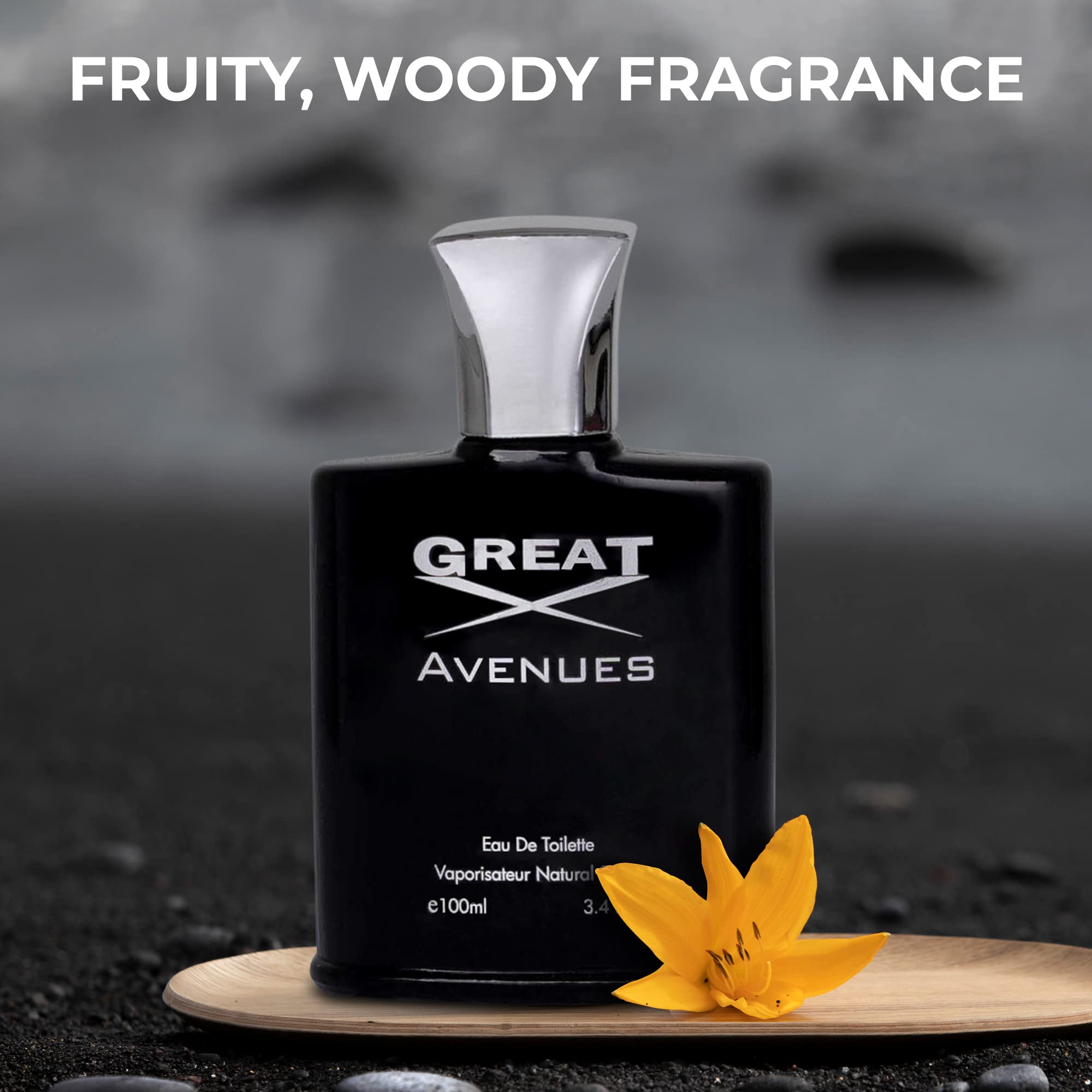 NovoGlow Great Avenues for Men – 100ml EDP Spray | Long-Lasting Woody, Fruity & Smoky Scent