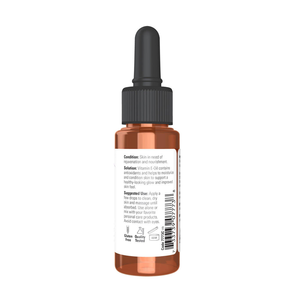 NOW Foods Solutions E-Oil 23,000 IU - Natural Skin Rejuvenation & Moisturizer (1 oz)