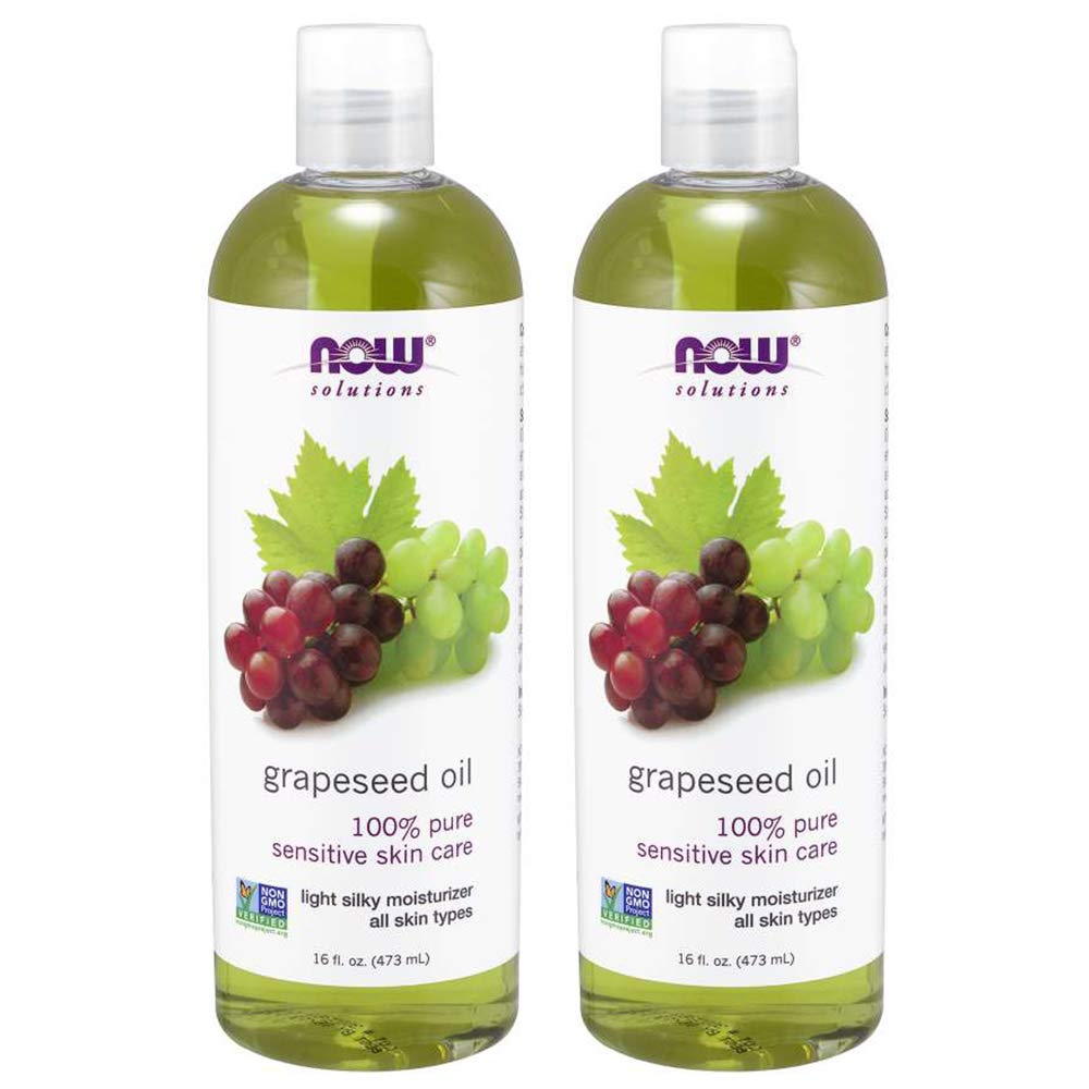 NOW Foods Grape Seed Oil, 32 oz (16 oz x 2) – Light, Odorless Skin & Hair Carrier Oil