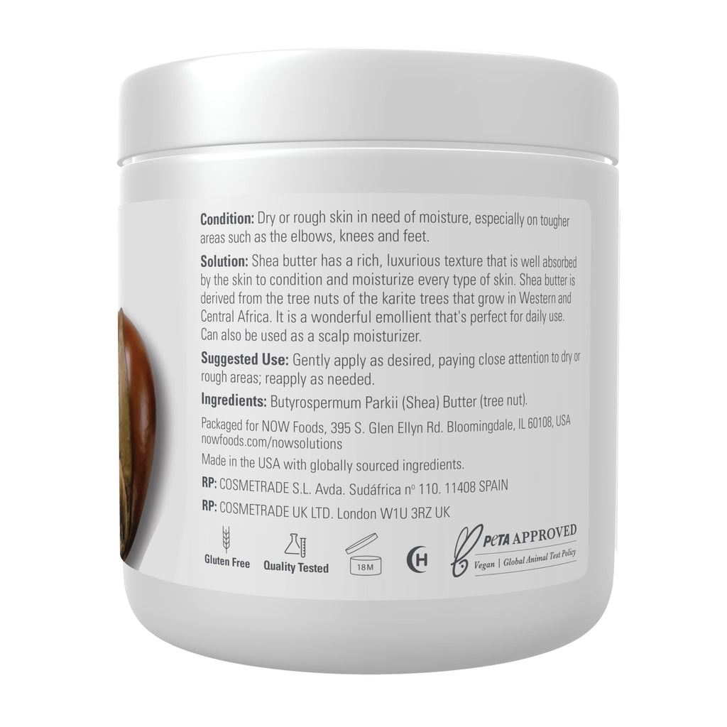 NOW Foods Solutions Shea Butter – 100% Pure Skin Emollient, 7 oz