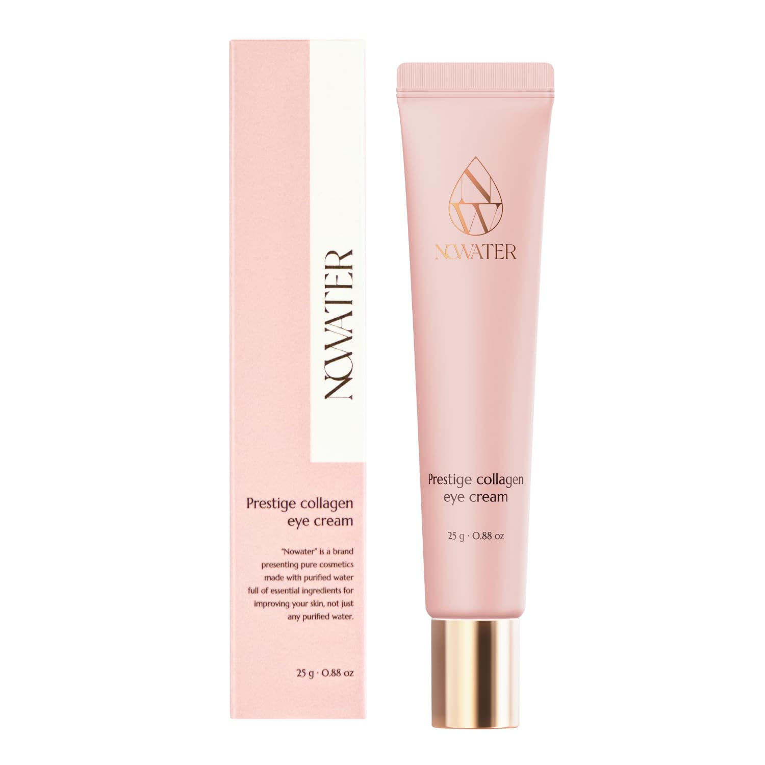 NOWATER Collagen Eye Cream for Wrinkles, Puffiness & Dark Circles | Hydrolyzed Collagen + Beta-Glucan