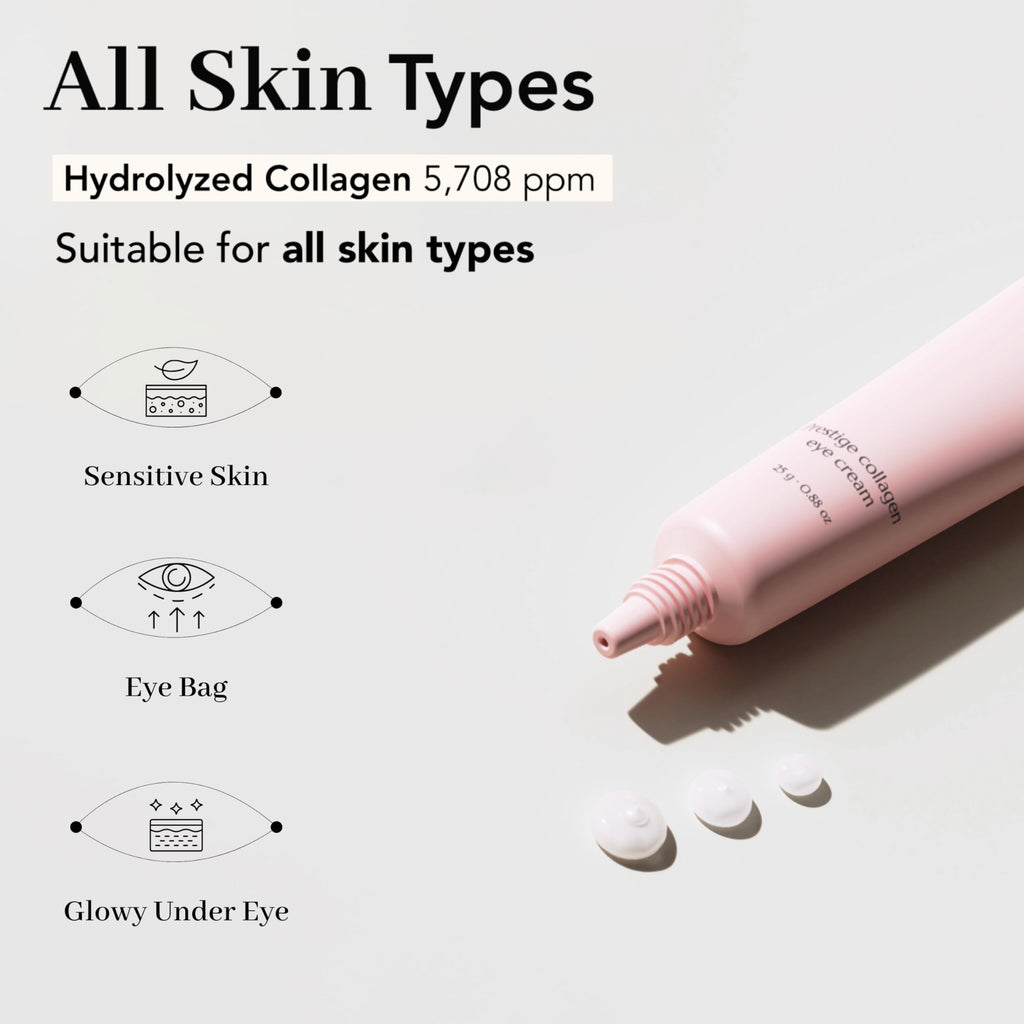 NOWATER Collagen Eye Cream for Wrinkles, Puffiness & Dark Circles | Hydrolyzed Collagen + Beta-Glucan