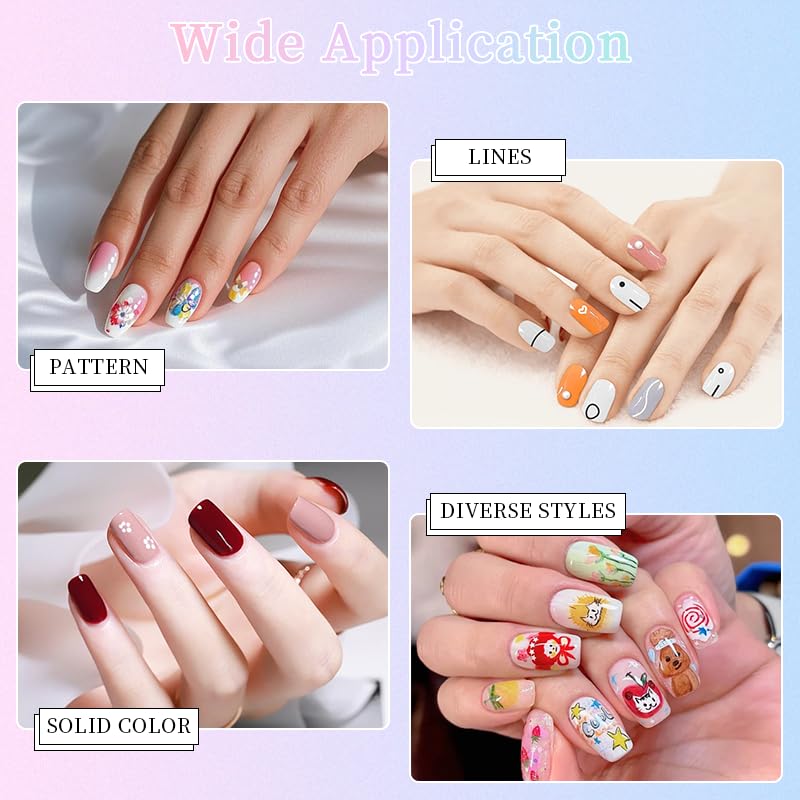 NRAEC 12 Colors Nail Art Pens Set – 0.5mm Fine Tip, Quick-Dry & Waterproof