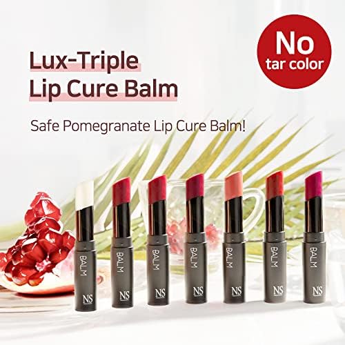 NS BEAUTY Lux Triple Lip Cure Balm Athena Red Orange – Natural Tinted Lip Care