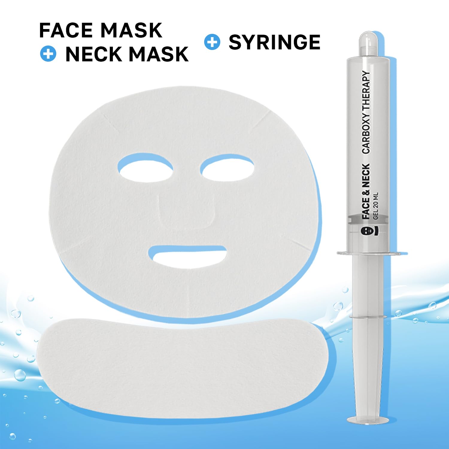 NSC Name Skin Care Korean Carboxy CO2 Therapy Mask Set – Hydrating Face & Neck Sheet Masks (Set of 2)