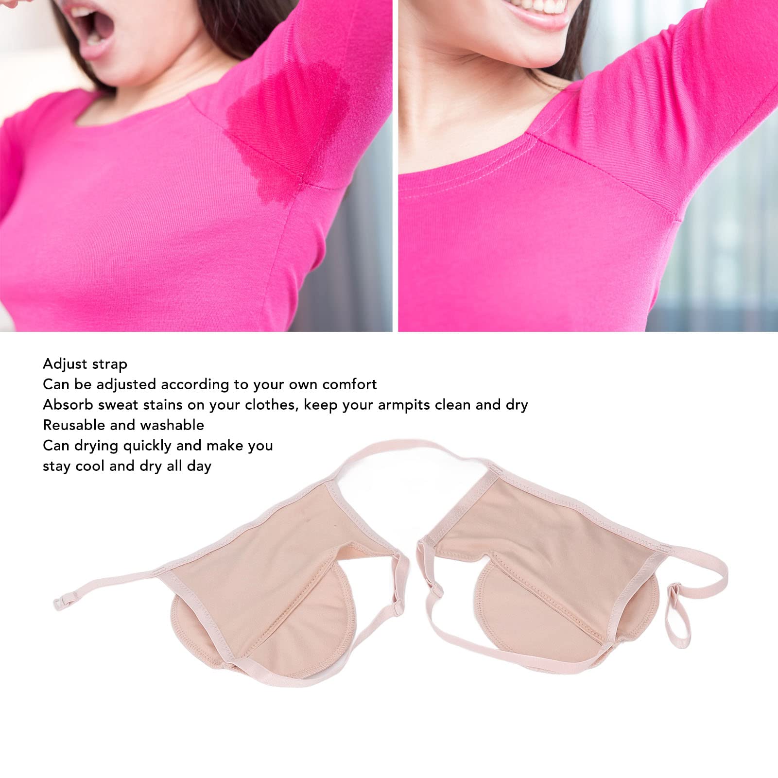 NSXAYIWE Underarm Sweat Vest — Reusable Cotton Sweat Pads with Adjustable Straps for Women