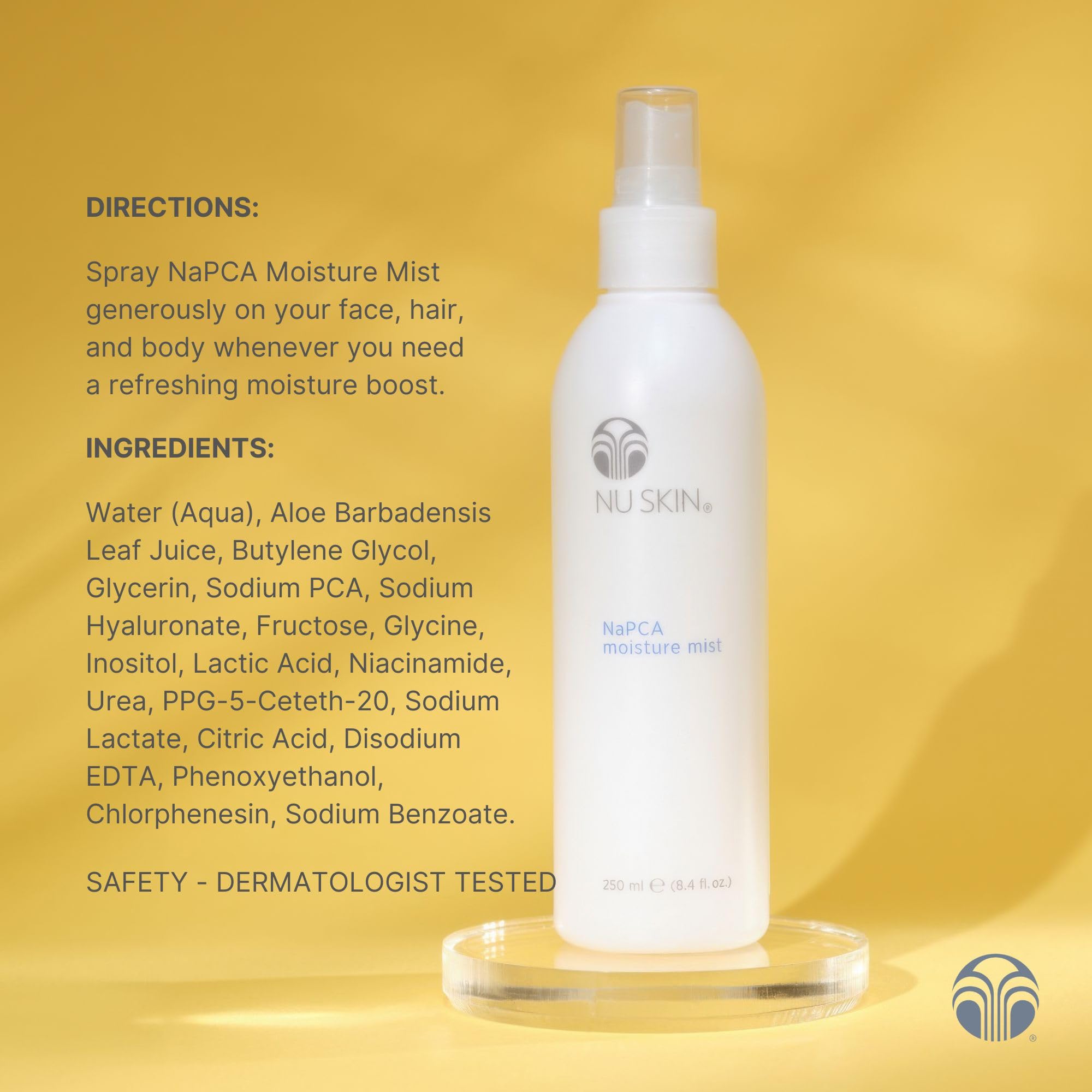 Nu Skin NaPCA Moisture Mist – Hydrating Hyaluronic Acid Spray for Face, Body & Hair | 8 oz | 2 Pack