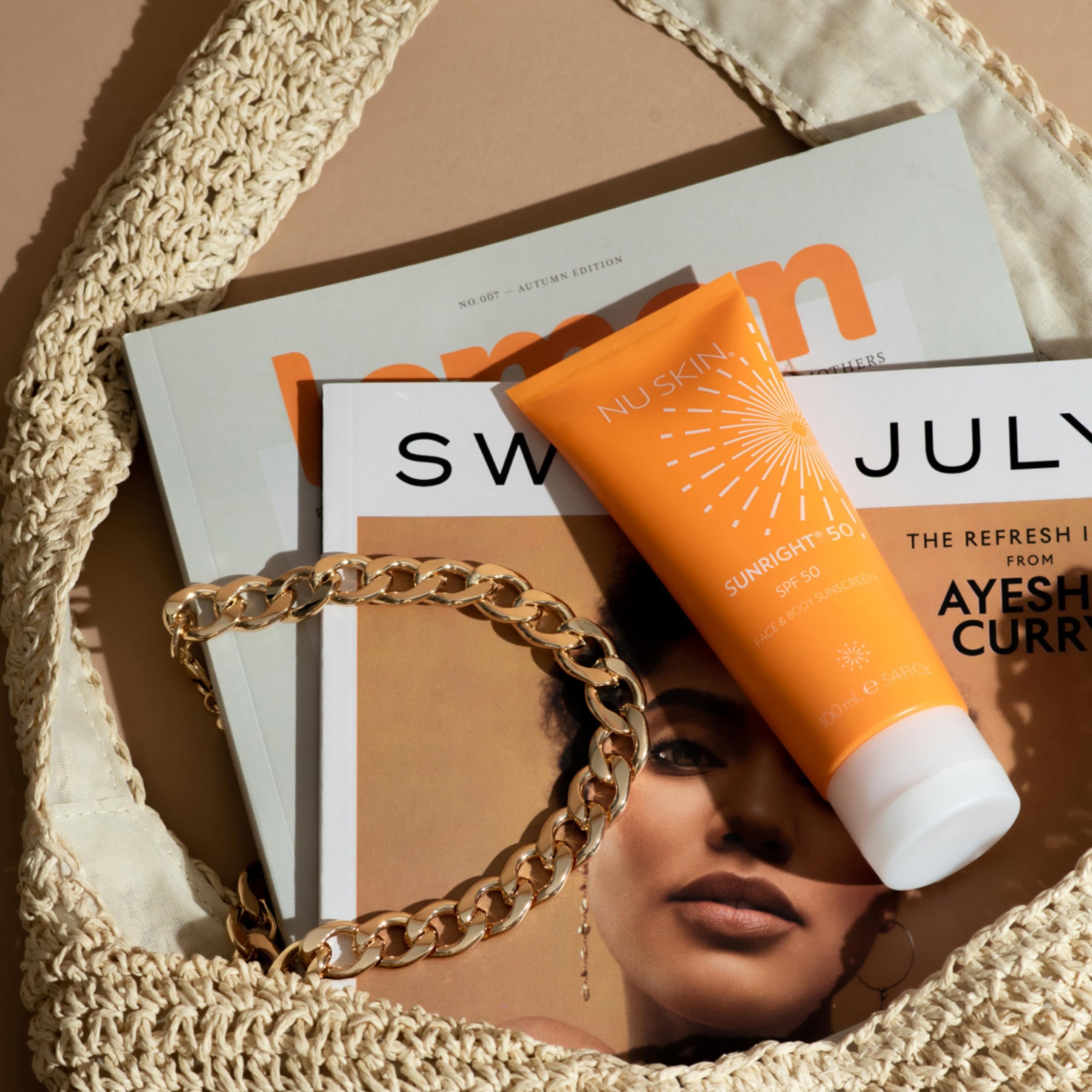 Nu Skin Sunright SPF 50 Face & Body Sunscreen | Broad-Spectrum Protection | Non-Greasy & Water-Resistant | 3.4 fl oz