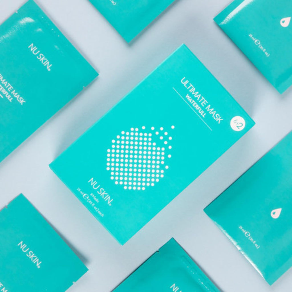 Nu Skin Ultimate Mask Waterfull – Botanical Eucalyptus Microfiber Hydration Mask for Soft, Supple Skin (8 Masks)
