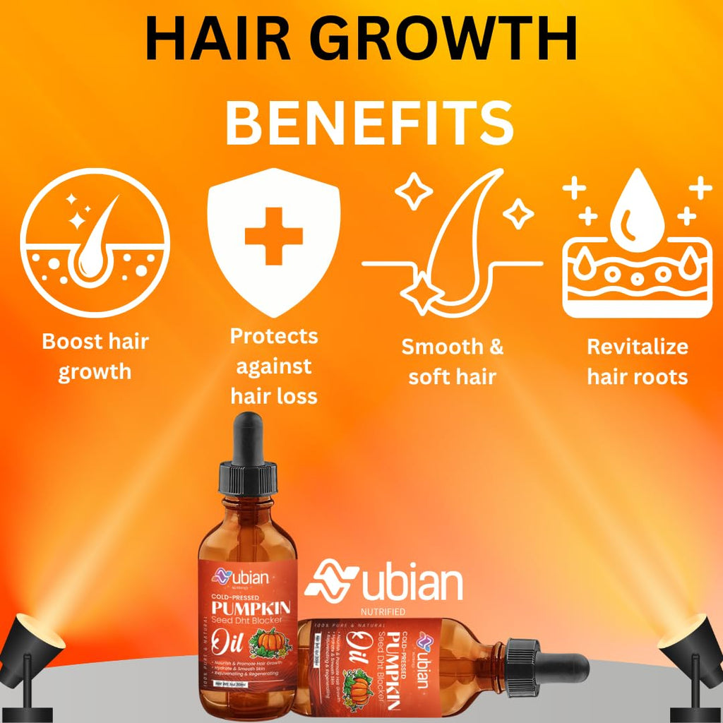 Nubian Nutrified Organic Pumpkin Seed Oil – DHT Blocker for Hair Growth