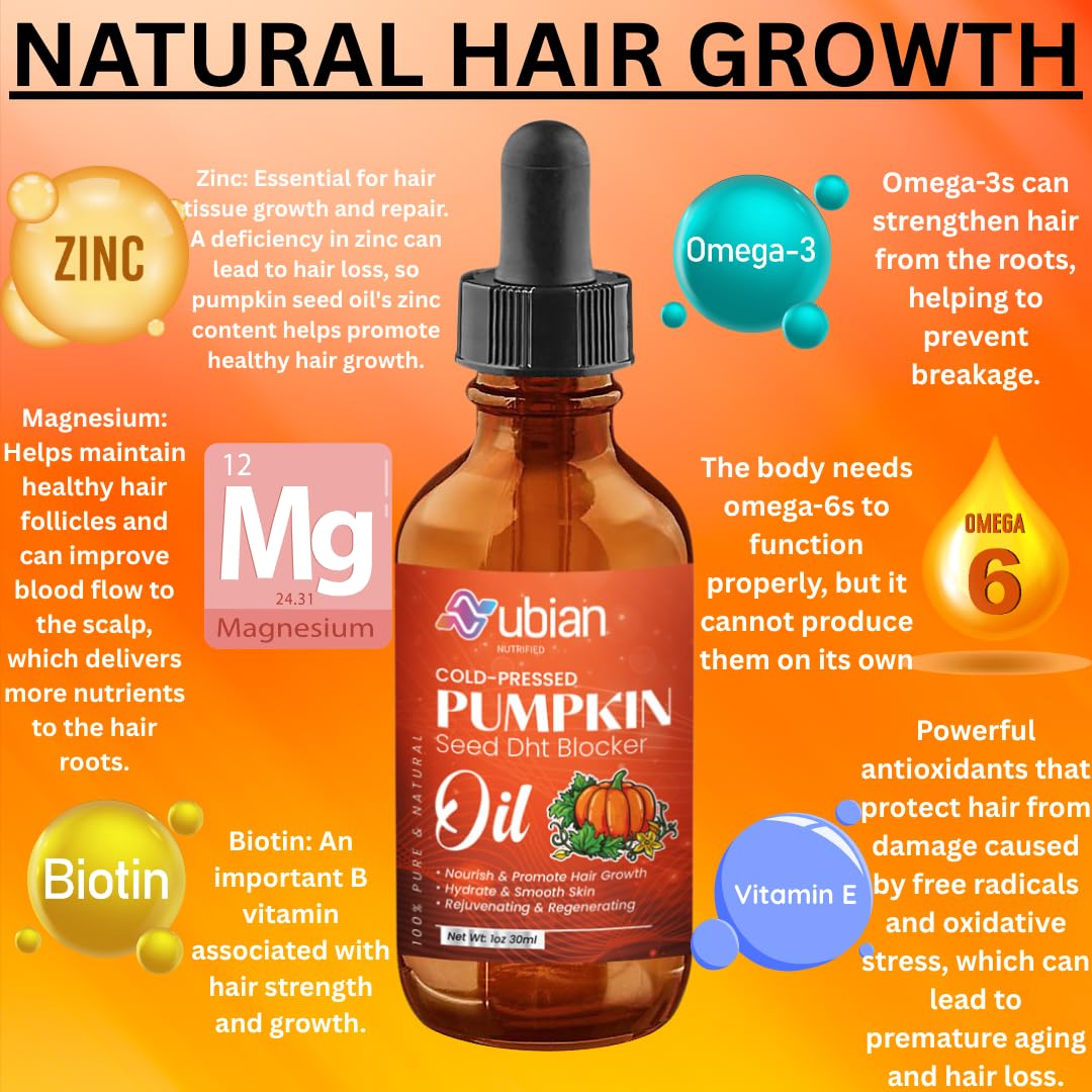 Nubian Nutrified Organic Pumpkin Seed Oil – DHT Blocker for Hair Growth