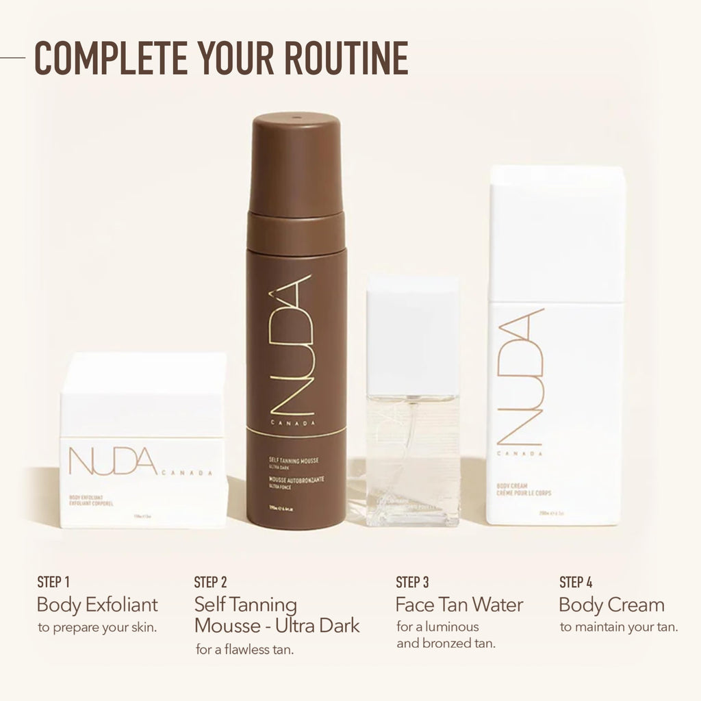 Nuda Ultra Dark BronzeFoam Self Tanning Mousse | Fast-Drying, Streak-Free Sunless Tanner | 190mL