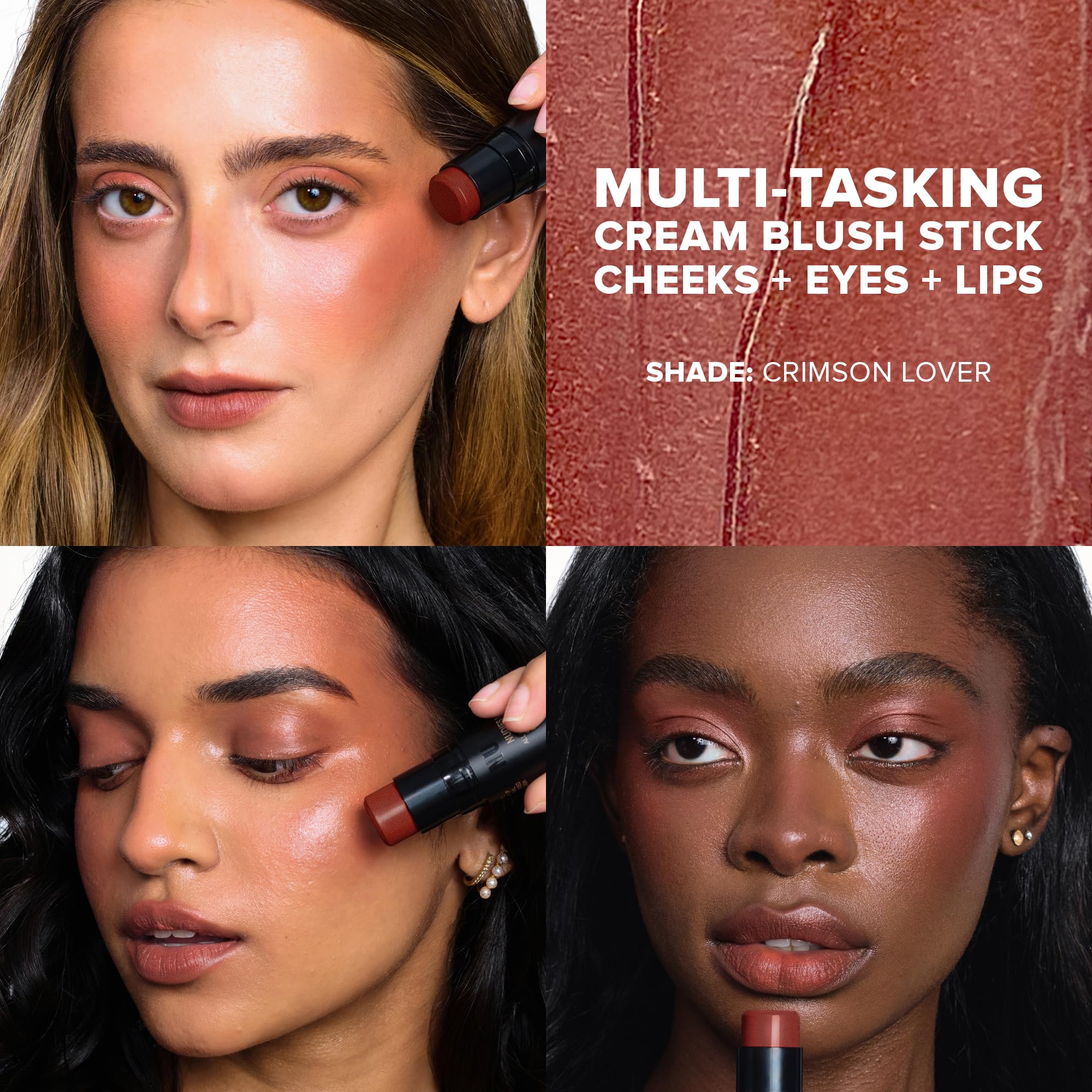 Nudestix Nudies Bloom All Over Dewy Color – 3-in-1 Cream Blush in Crimson Lover