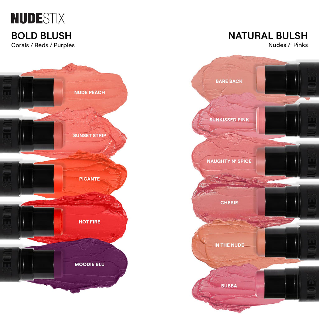 Nudestix Nudies Blush Stick Body Language – 3-in-1 Cream Blush with Built-In Brush | Soft Matte Finish