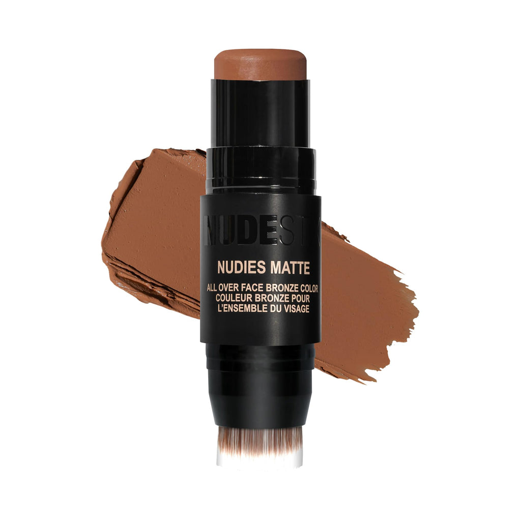 Nudestix Nudies Bronze All Over Matte Bronzer Stick – 3-in-1 Cream Bronzer for Cheeks, Eyes & Lips | Buildable Sun-Kissed Glow | Vegan, Long-Wear Makeup (Manila)