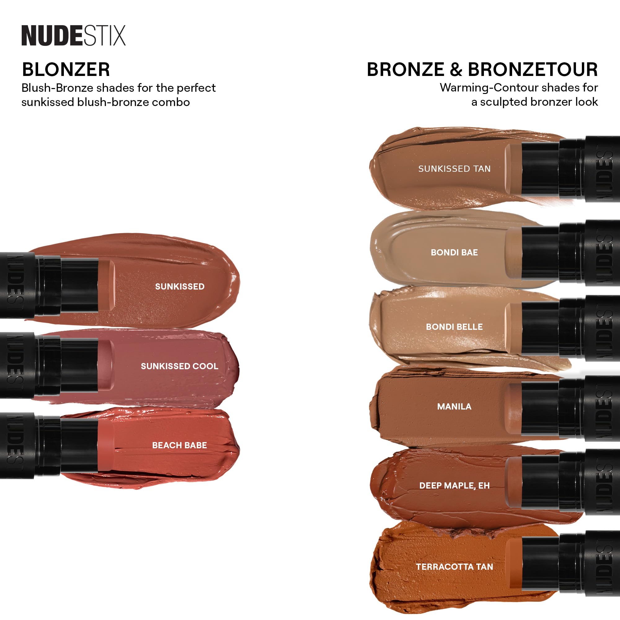 Nudestix Nudies Bronze All Over Matte Bronzer Stick – 3-in-1 Cream Bronzer for Cheeks, Eyes & Lips | Buildable Sun-Kissed Glow | Vegan, Long-Wear Makeup (Manila)