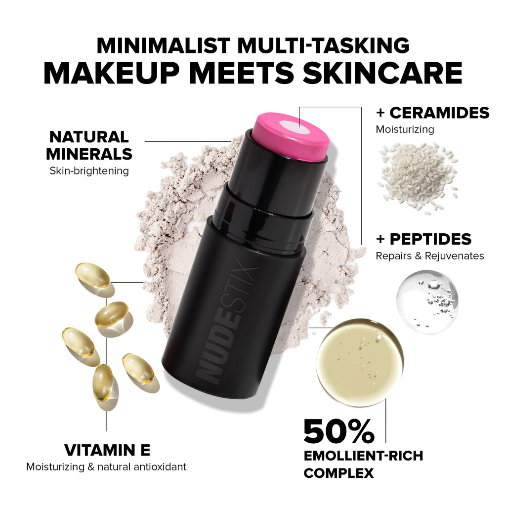 Nudestix Nudies Matte + Glow Core Pink Ice – Dual-Core Cream Blush Stick