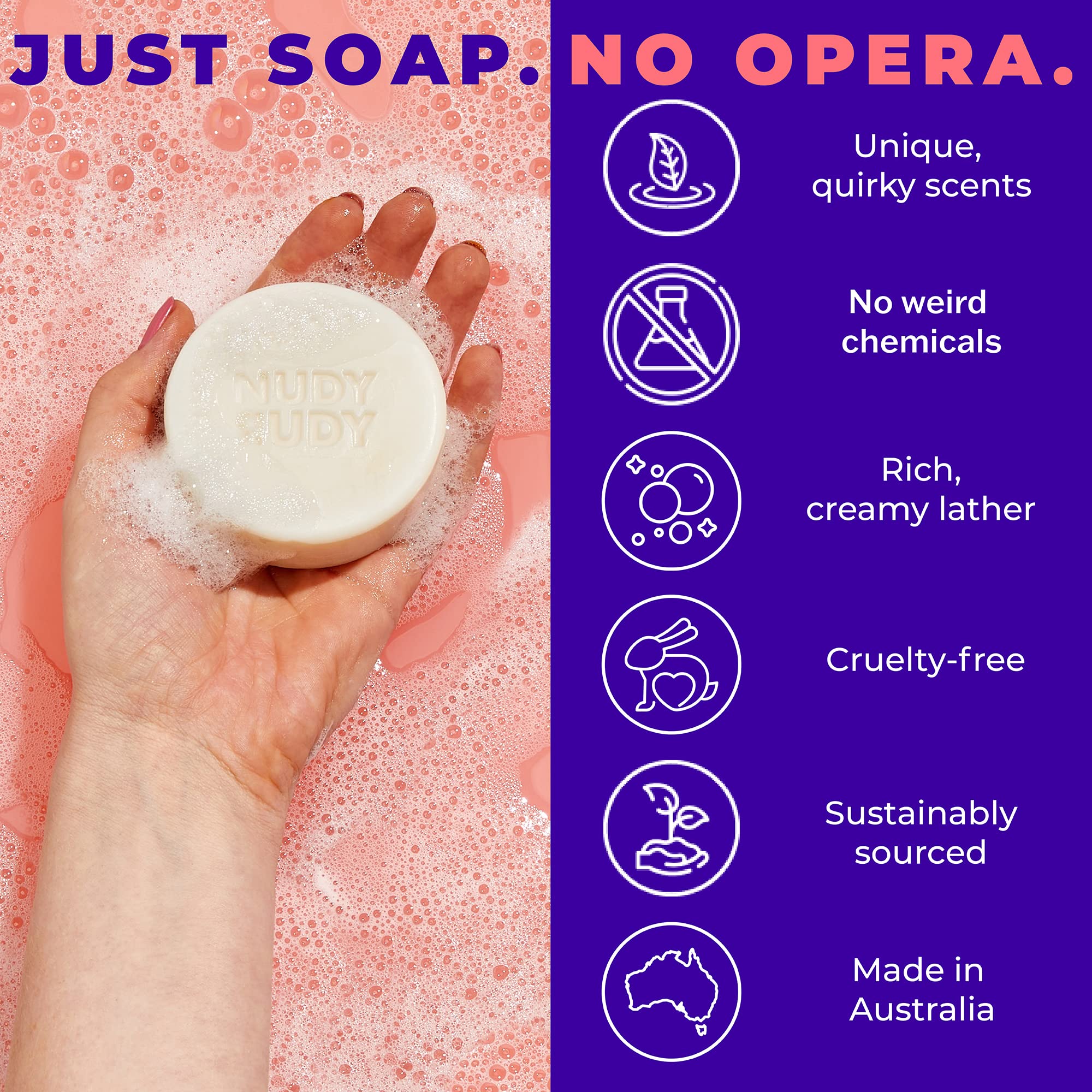 Nudy Rudy Variety Pack: 6 Shea Butter Soap Bars – Made in Australia | Gift Set for Men & Women