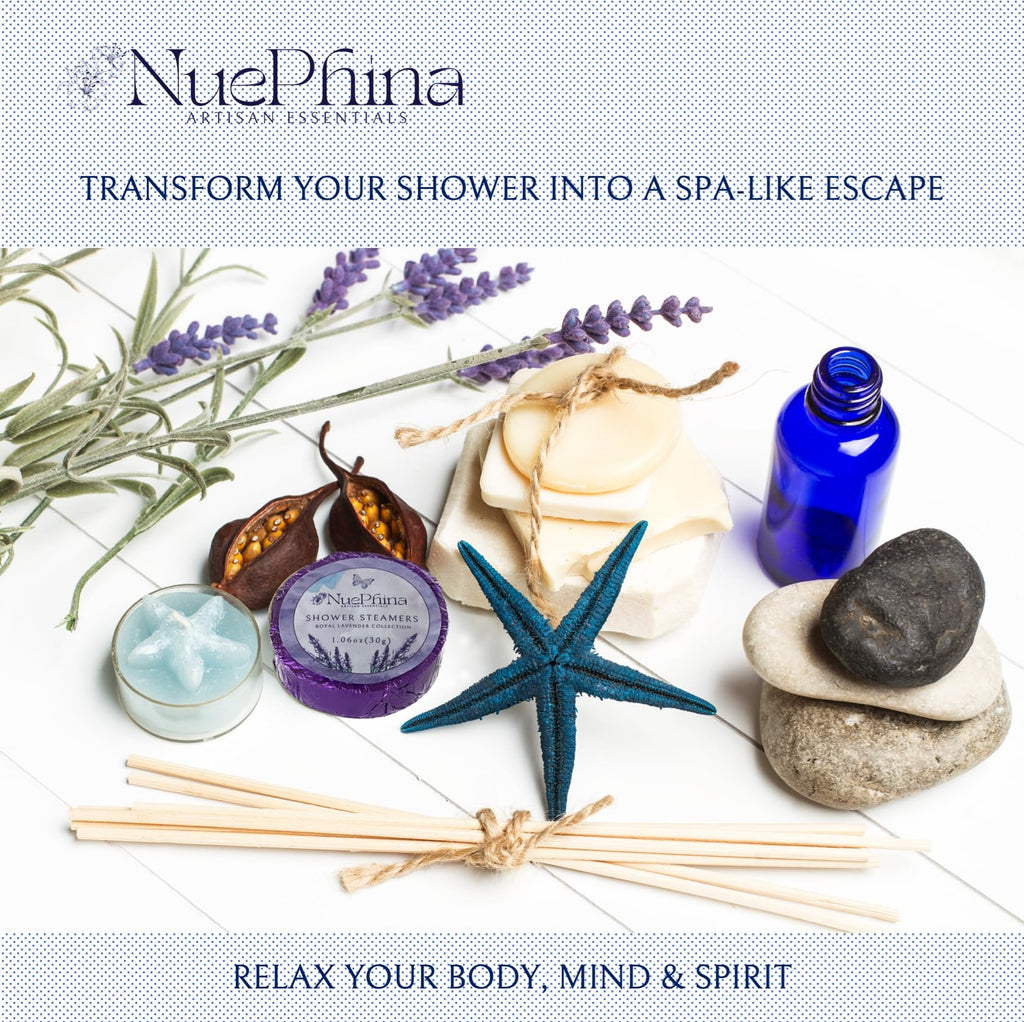 NuePhina Premium Lavender Shower Steamers – 100% Natural, Long-Lasting Spa-Like Aromatherapy