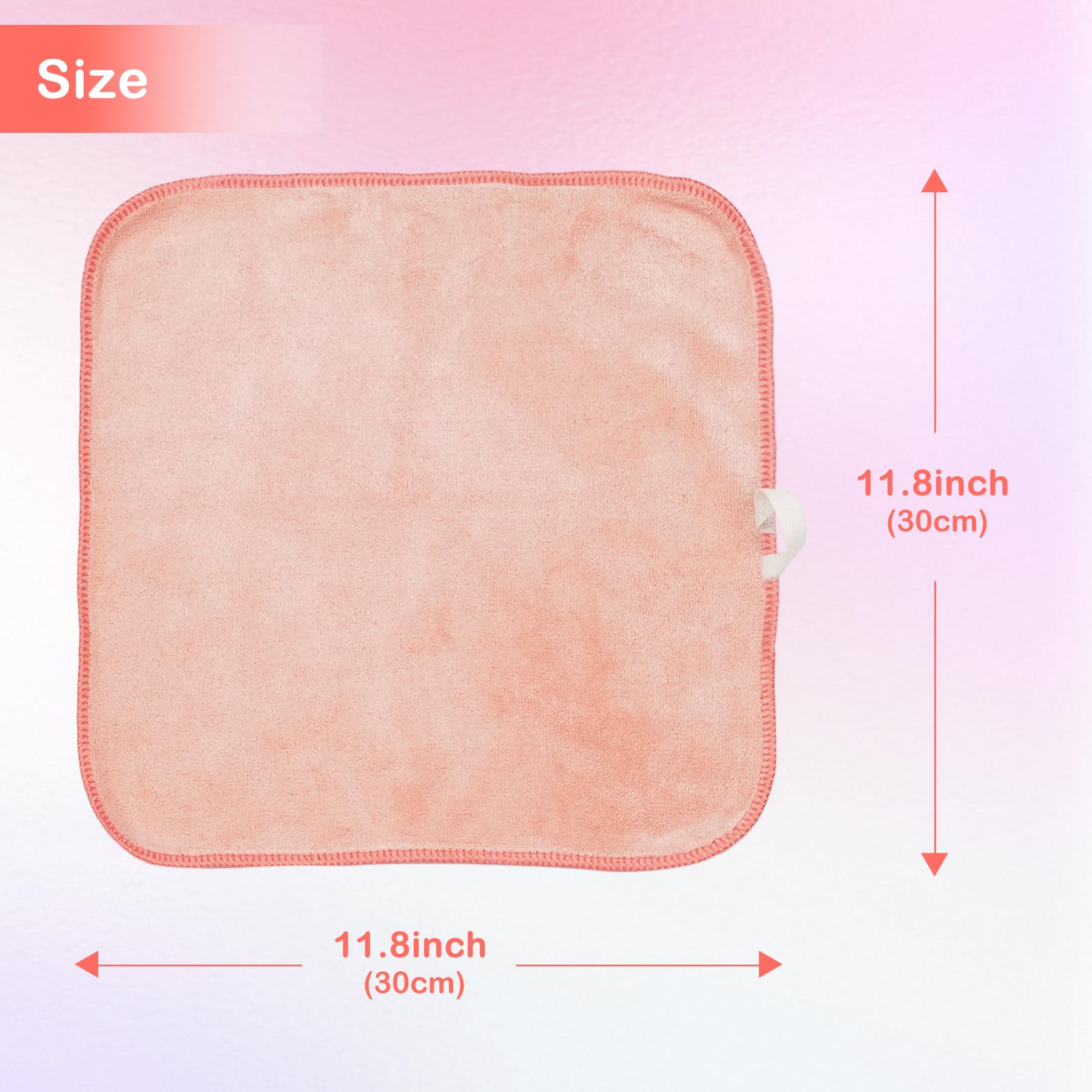 NUGILLA Makeup Remover Cloths – 6 Pack, 12x12 Inch Reusable Microfiber Towels