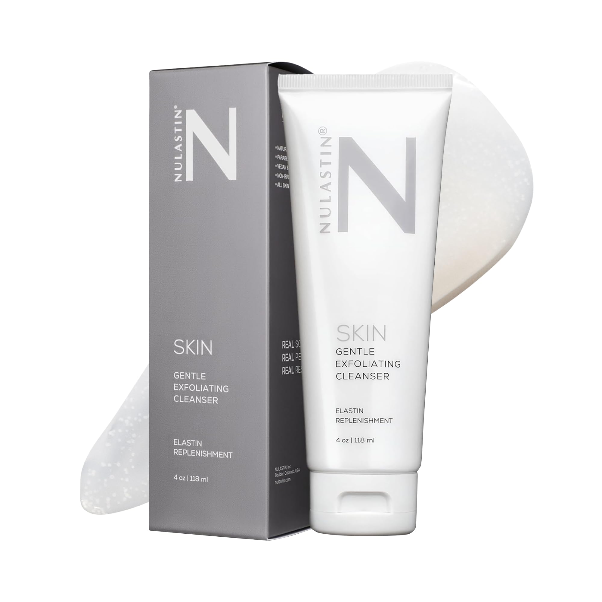 NULASTIN Gentle Exfoliating Face Wash – Sulfate-Free, Vegan, Cruelty-Free (4 oz)