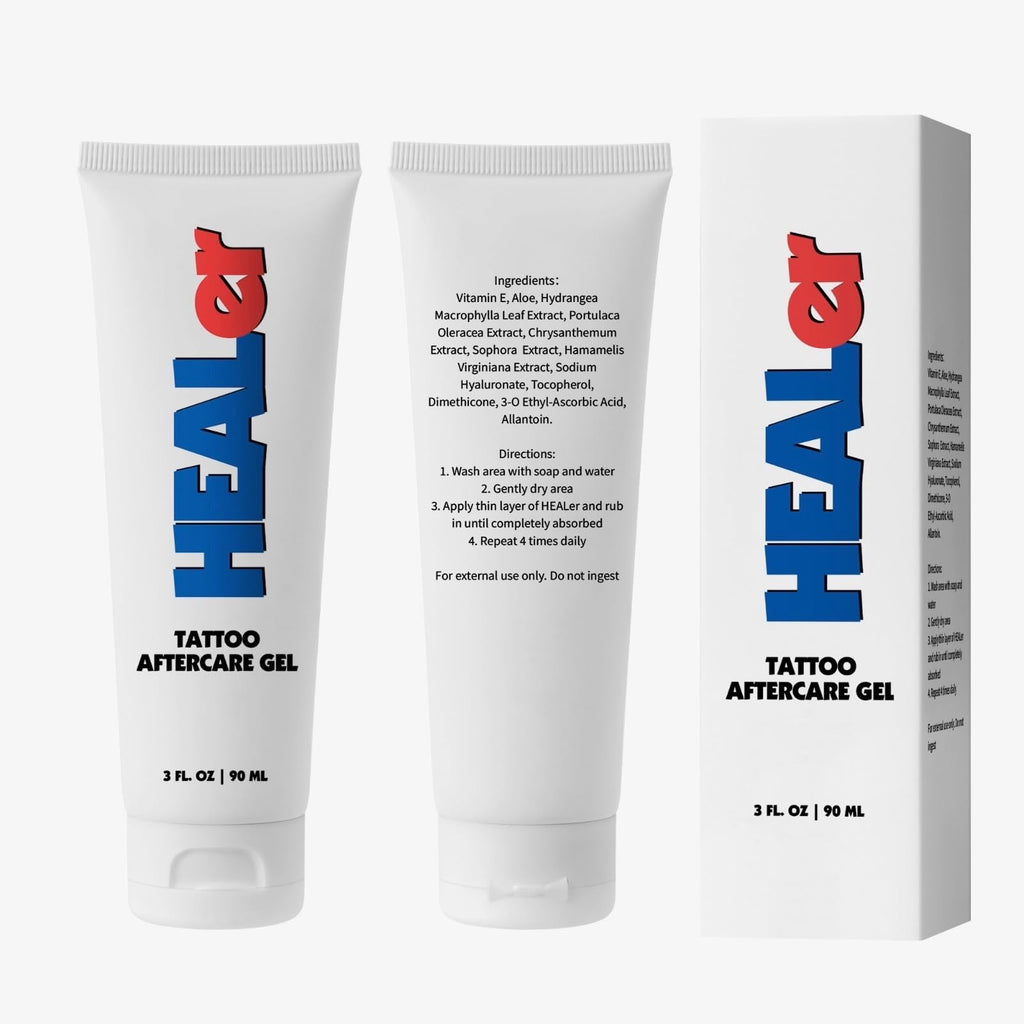 NUMBer HEALer Tattoo Aftercare Gel – Fast-Absorbing Aloe & Vitamin E Moisturizer (3oz Travel Size)