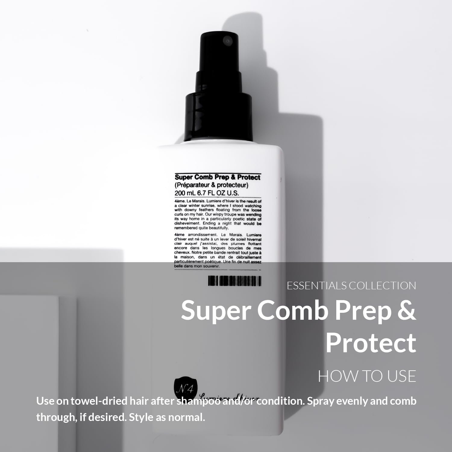 Number 4 Super Comb Prep & Protect – Leave-In Conditioner Spray, Heat Protectant, 6.7 oz