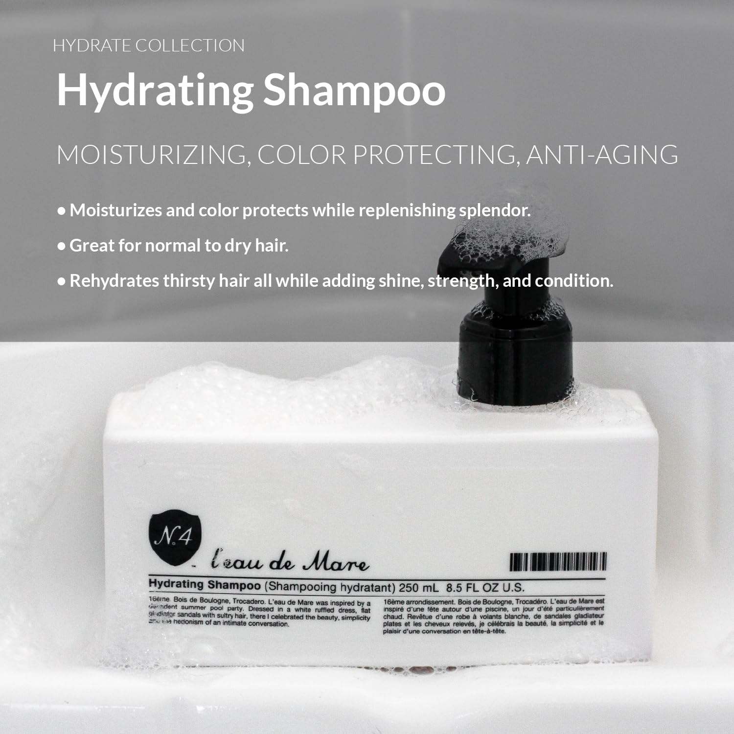Number 4 Hydrating Shampoo – Moisturizing & Color Safe, 8.5 oz