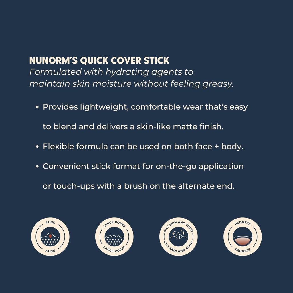 NuNorm Foundation & Concealer Stick for Men – Buildable Coverage for Dark Circles, Blemishes & Redness