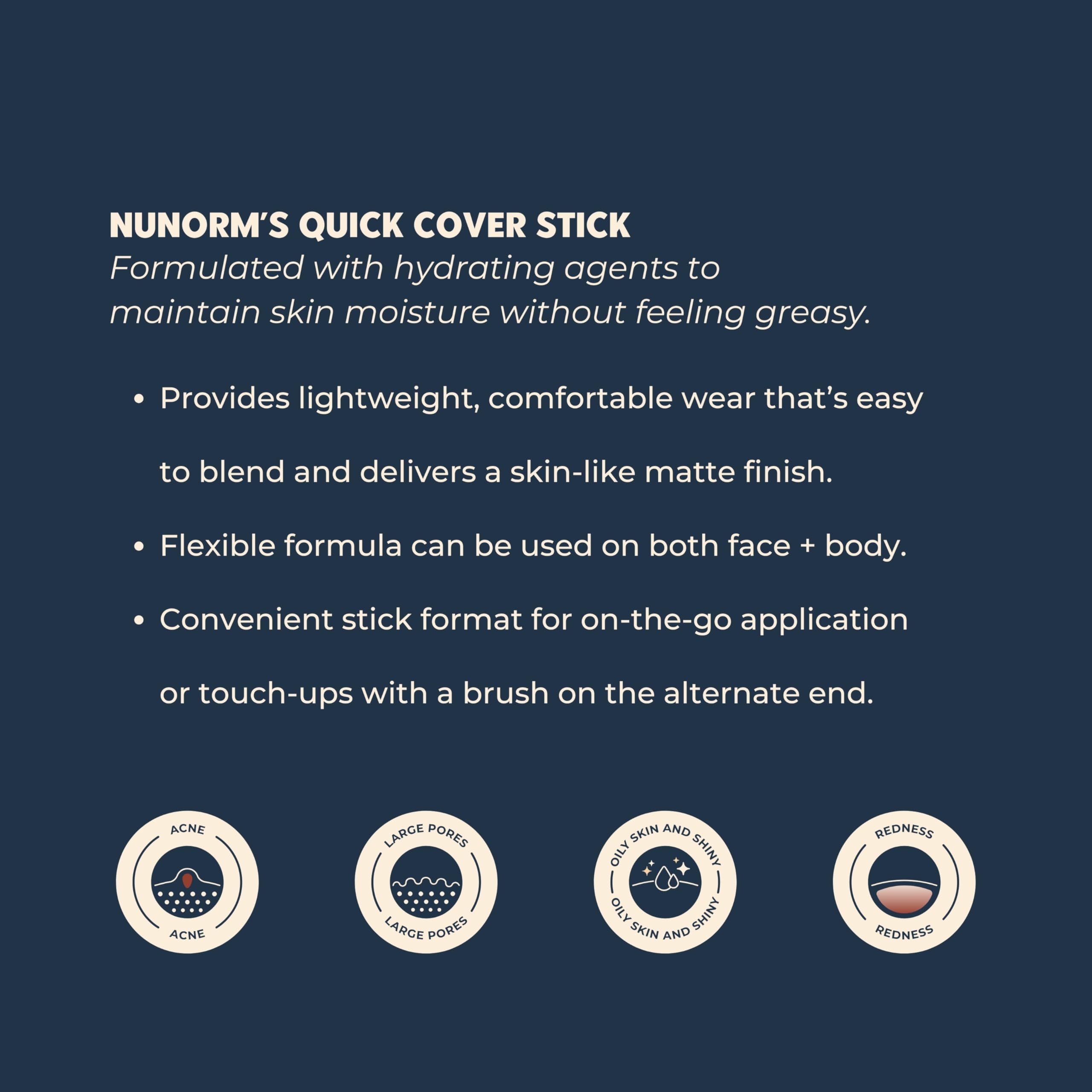 NuNorm Foundation & Concealer Stick for Men – Buildable Coverage for Dark Circles, Blemishes & Redness