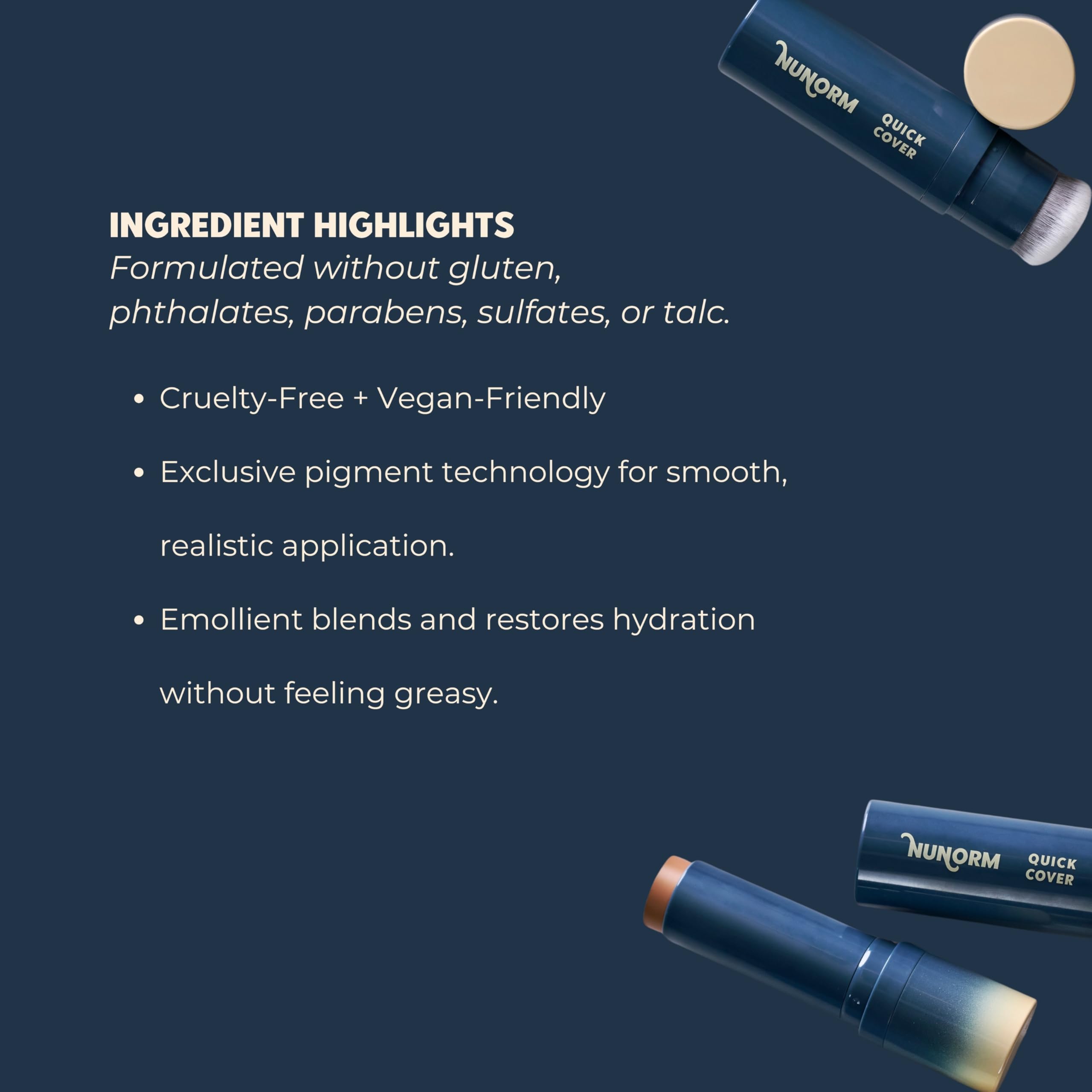 NuNorm Quick Cover Foundation & Concealer Stick for Men – Buildable, Non-Comedogenic 08-Beige