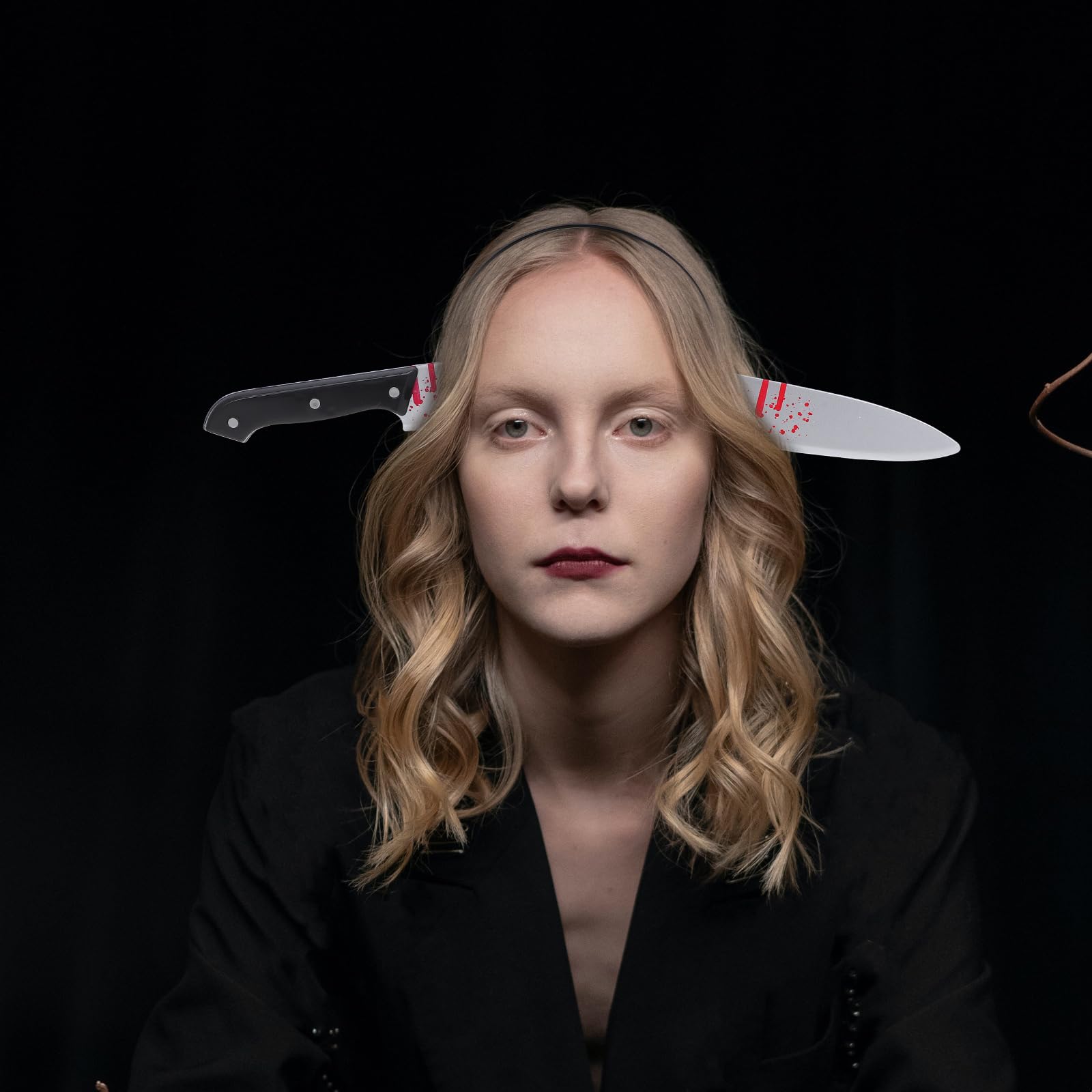 NUOBESTY 3pcs Halloween Horror Headbands – Creepy Knife & Axe Through Head Hairpieces for Carnival Costumes