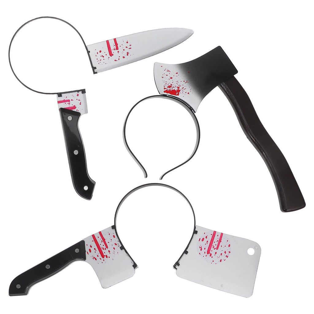 NUOBESTY 3pcs Halloween Horror Headbands – Creepy Knife & Axe Through Head Hairpieces for Carnival Costumes
