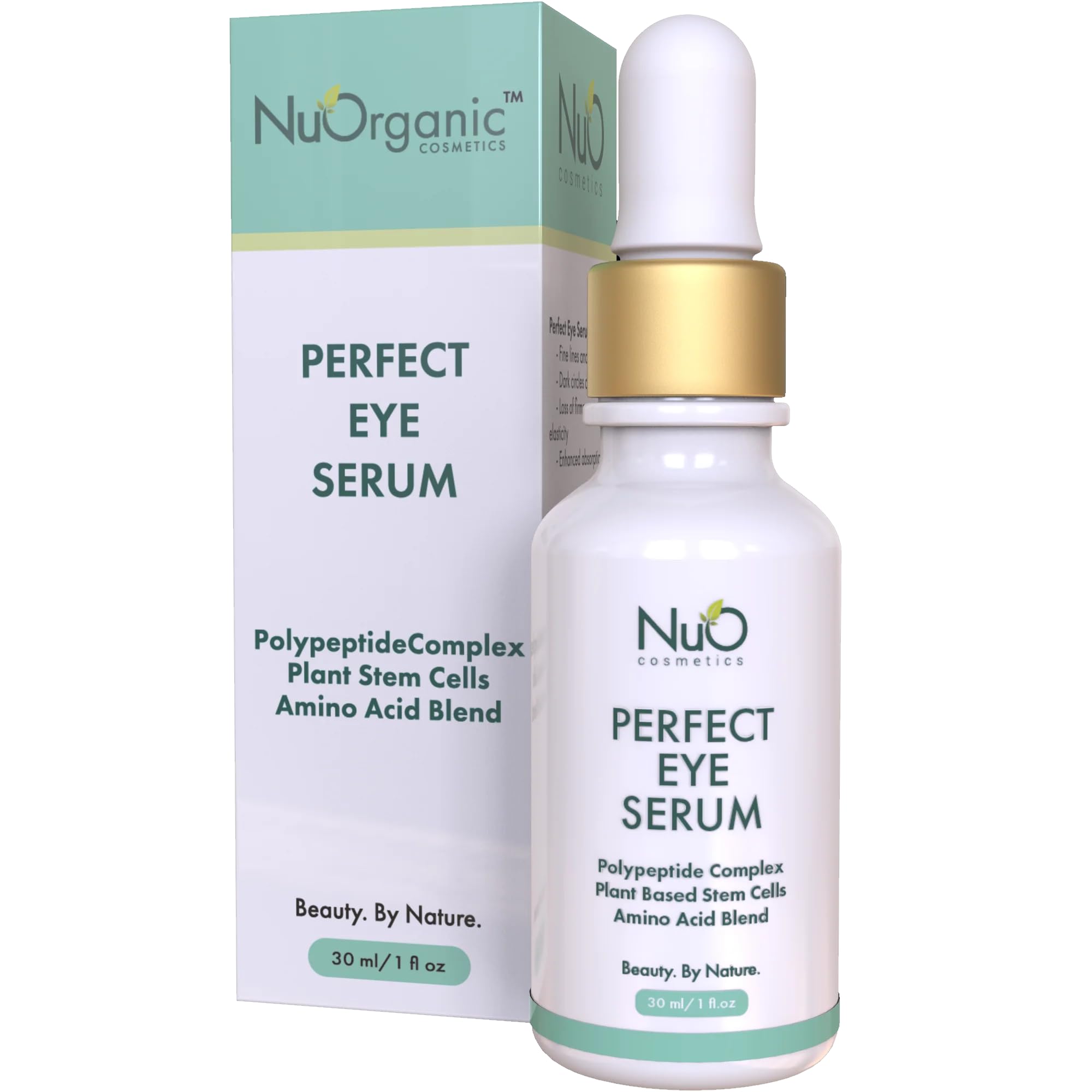 NuOrganic Perfect Eye Serum – Vegan, Patented PhytoCellular Science, Brightens Under-Eye Area