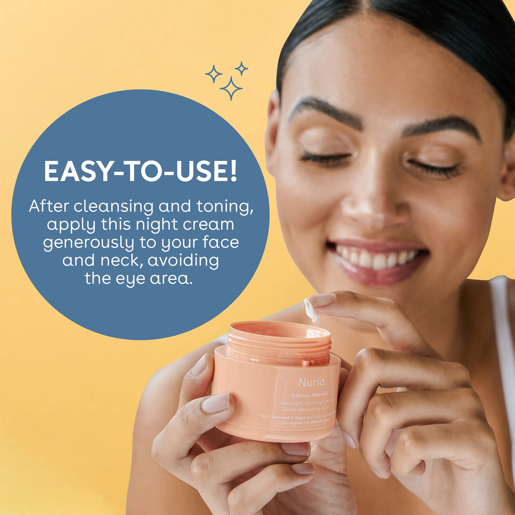 Nuria Defend Overnight Face Cream – Nighttime Moisturizer with Seaweed & Aloe