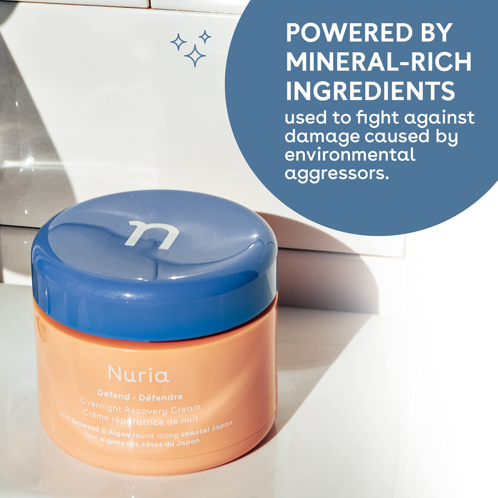 Nuria Defend Overnight Face Cream – Nighttime Moisturizer with Seaweed & Aloe