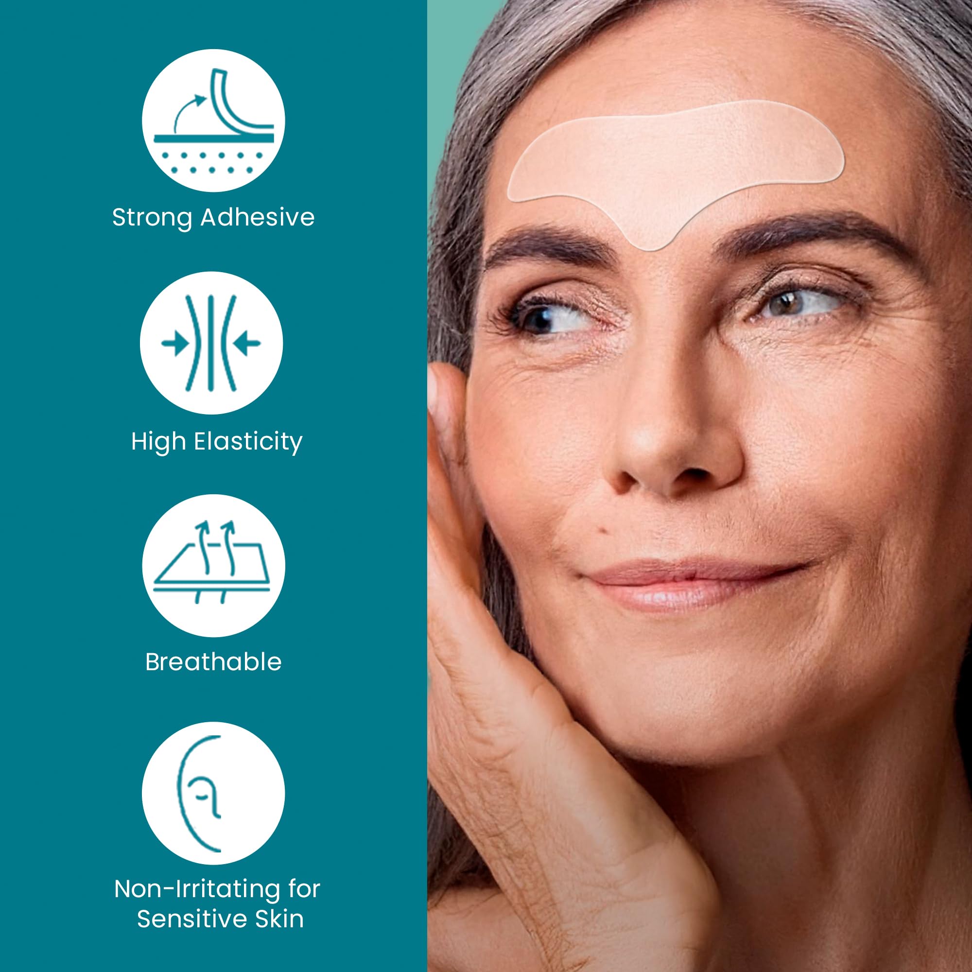 NURIVE Advanced Wrinkle Patches 20ct – Forehead, Smile & Frown Lines | Retinol + Collagen