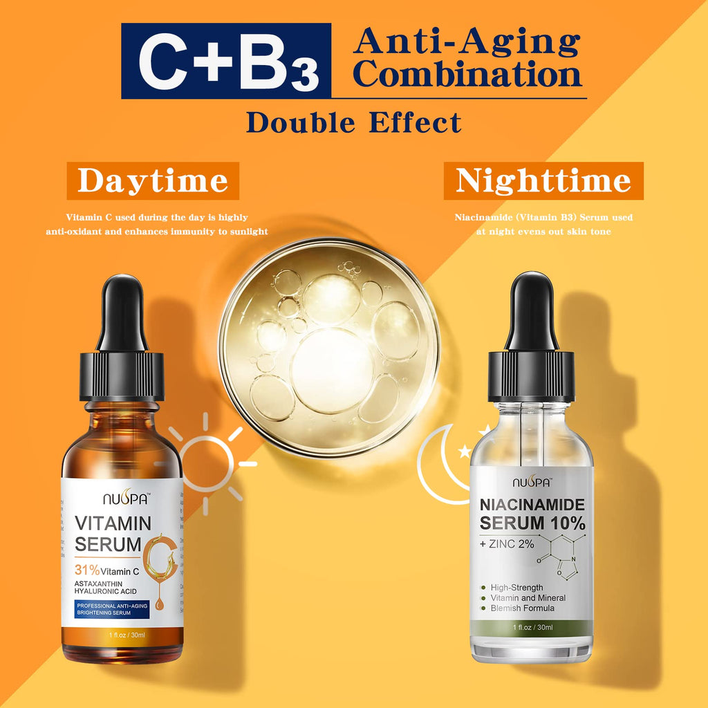 NUSPA Organic Vitamin C Serum – 31% Vitamin C, Hyaluronic Acid & Astaxanthin