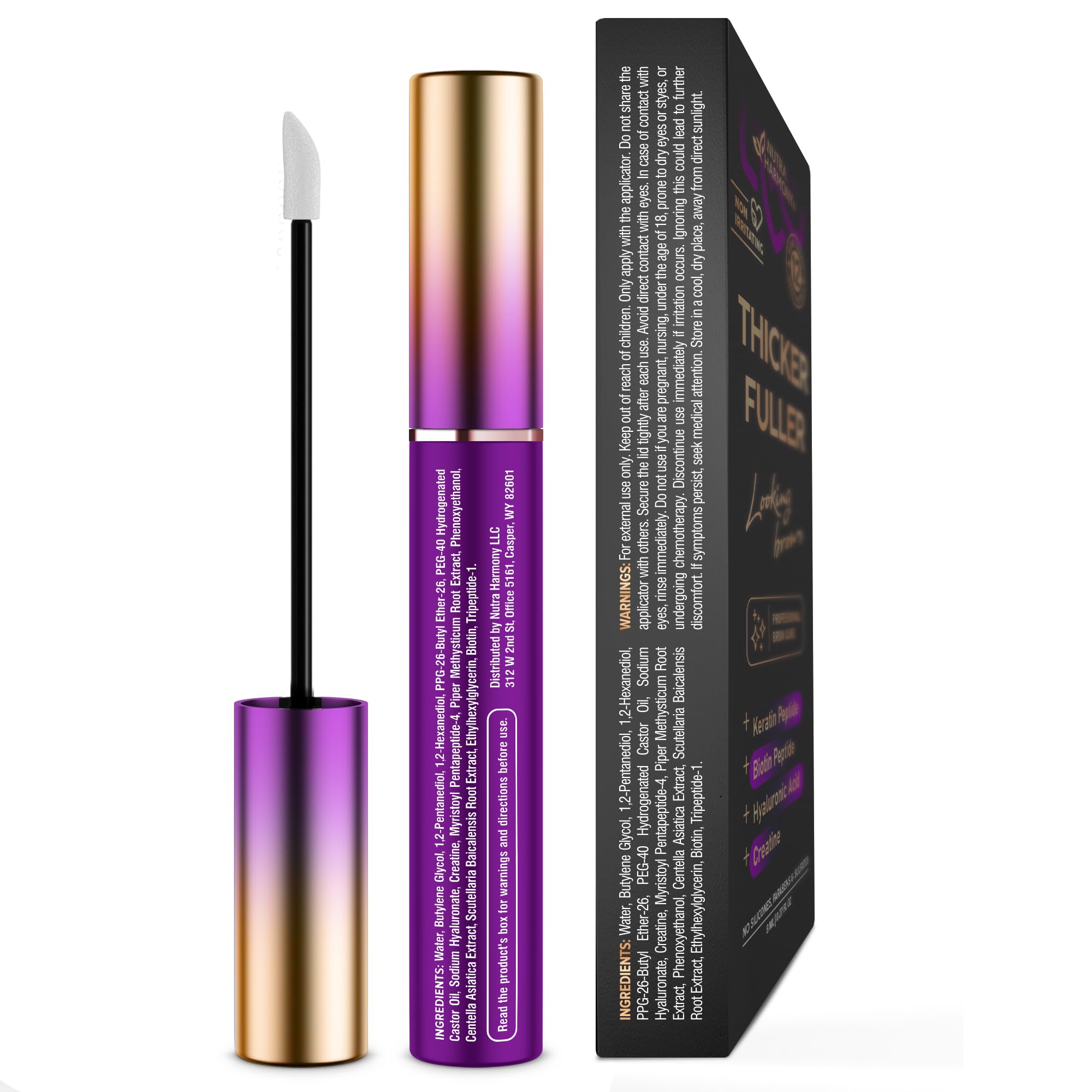 NutraHarmony Brow Serum – Keratin & Biotin Pro Growth (8ml) – Vegan, No Prostaglandins