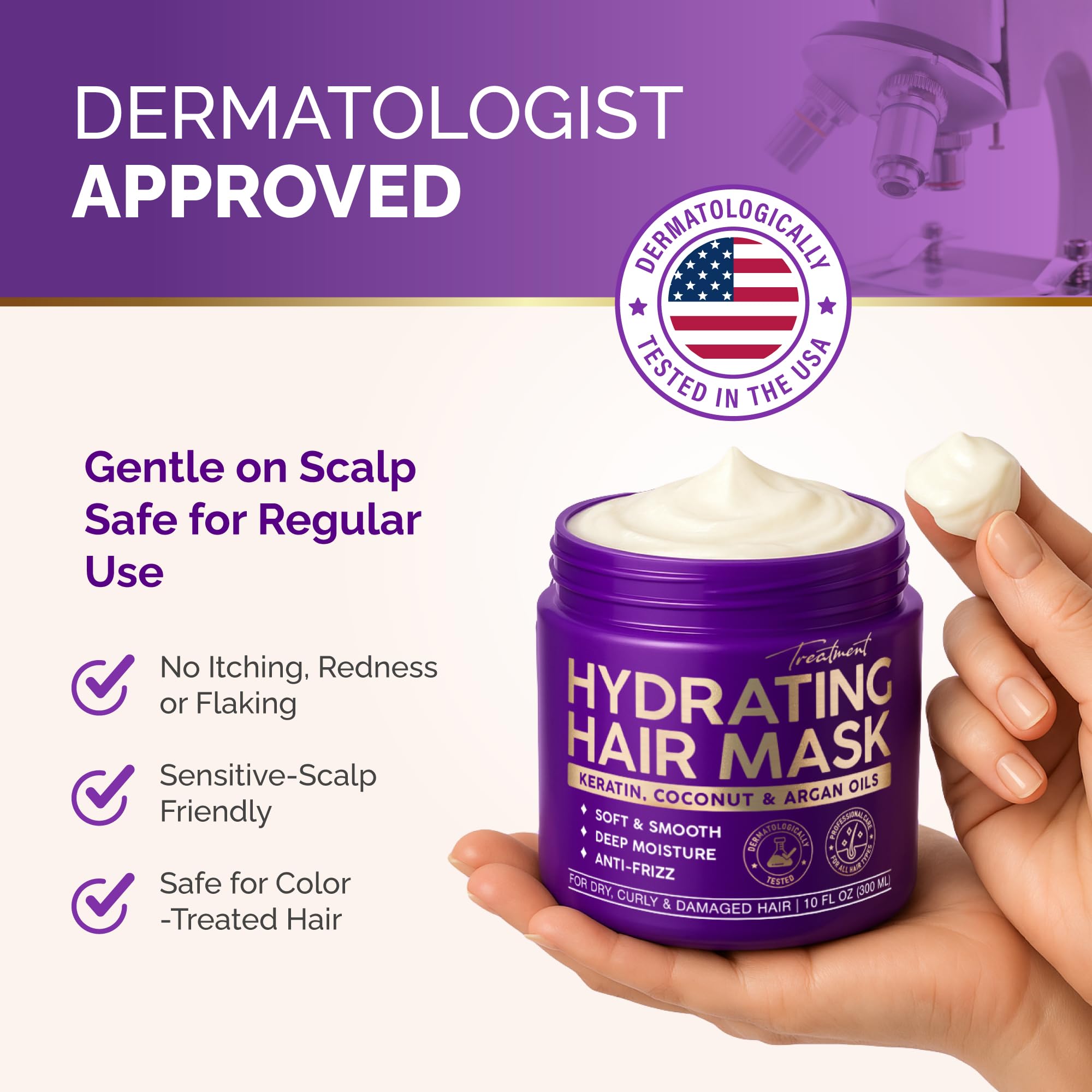 Nutraharmony Hydrating Hair Mask – Post-Relaxer Keratin-Biotin Conditioning for Damaged & Dry Color-Treated Hair