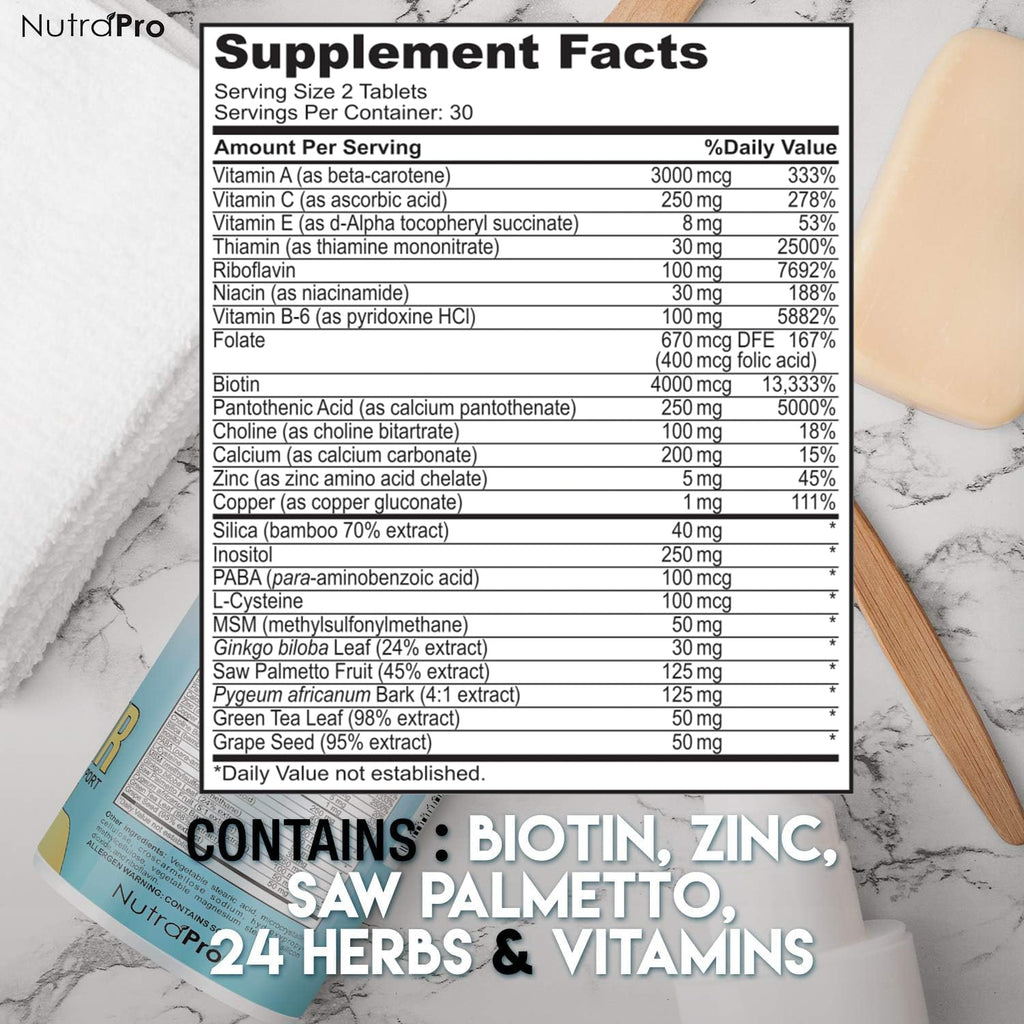 NutraPro Hair Growth Vitamins for Women – Saw Palmetto, Biotin & DHT Blocker