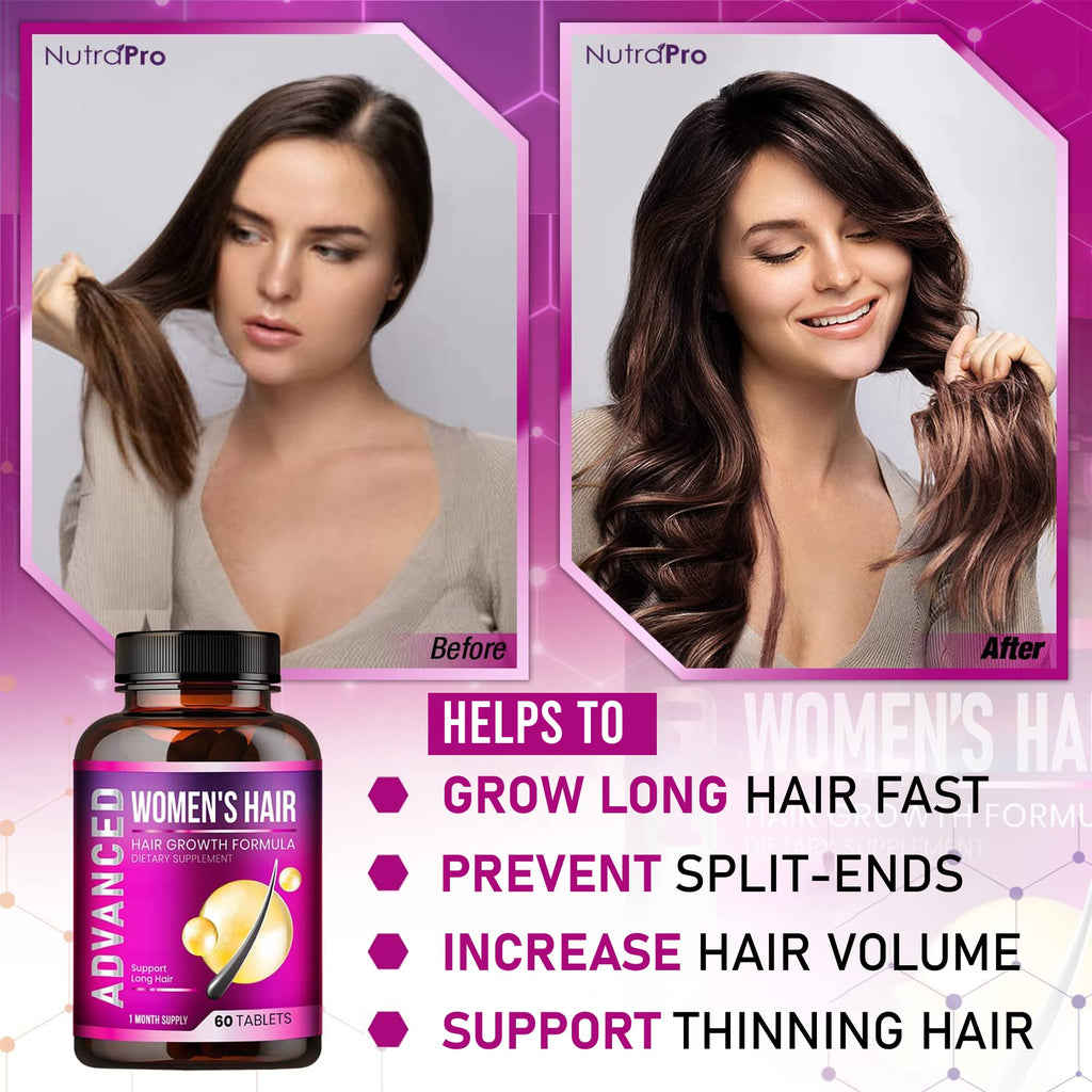 NutraPro Hair Growth Vitamins for Women – Thicker, Longer Hair Support with Biotin & Saw Palmetto