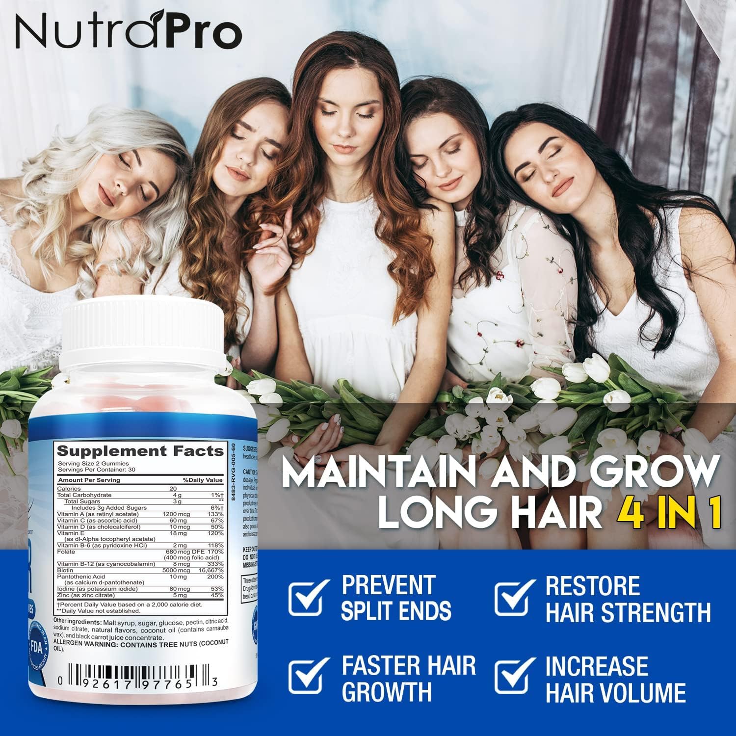 NutraPro Long Hair Gummies – Anti-Hair Loss & Growth Support