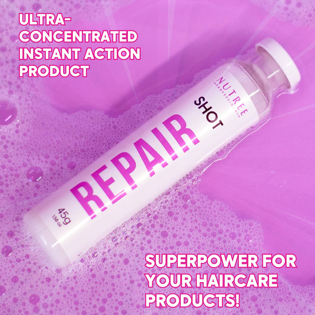 Nutree Professional Keratin Hair Treatment Repair Shot – Ultra Concentrated 1.58 oz with Keratin & Hyaluronic Acid