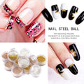 NW Mesiyun Nail Art Beads Kit – Gold, Silver & Rose Gold 1.0mm (12 Pots)